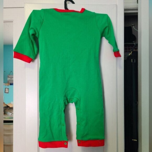 Festive Baby Boys 7-12 Month Elf Christmas Costume Outfit One Piece Jumpsuit - Picture 7 of 7